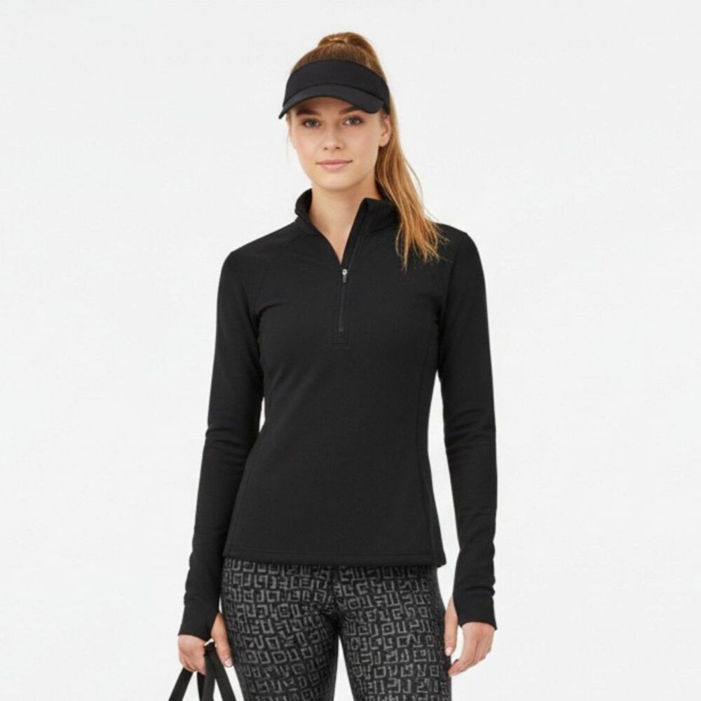 Patagonia Black Quarter Zip Capalene Base Layer Long Sleeve Shirt M
